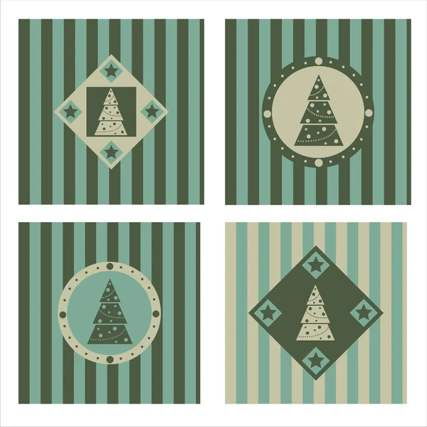 可爱圣诞树背景 — 图库矢量图片