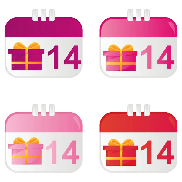 Iconos del calendario del día de San Valentín — Archivo Imágenes Vectoriales