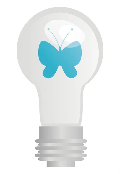 Eco lamp with butterfly — Stock Vector