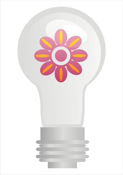 Eco lámpara con flor — Archivo Imágenes Vectoriales