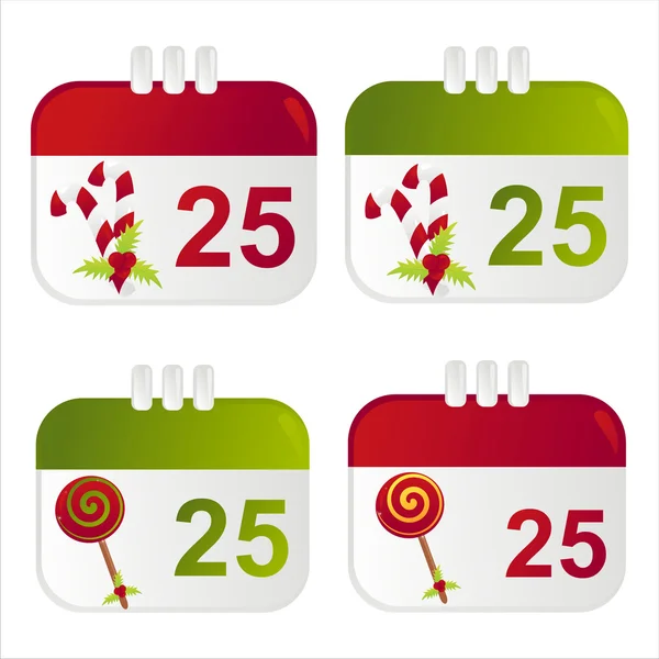Icone del calendario natalizio — Vettoriale Stock