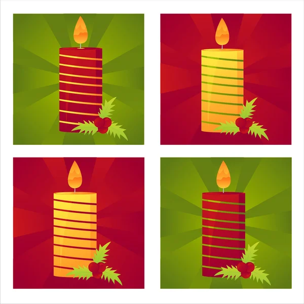 圣诞蜡烛背景 — 图库矢量图片