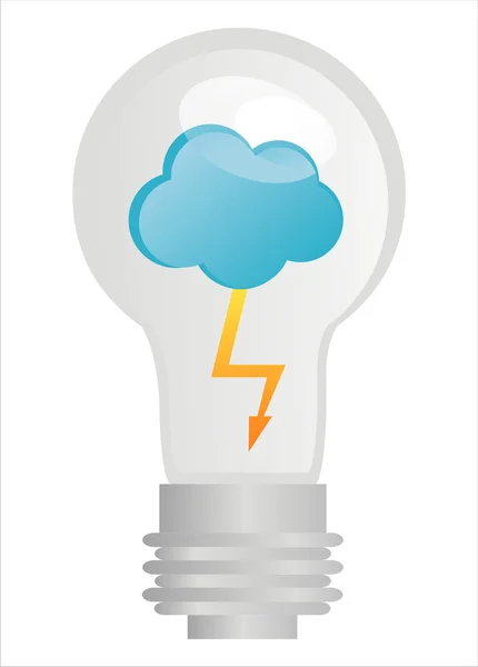 stock vector Eco lamp with cloud