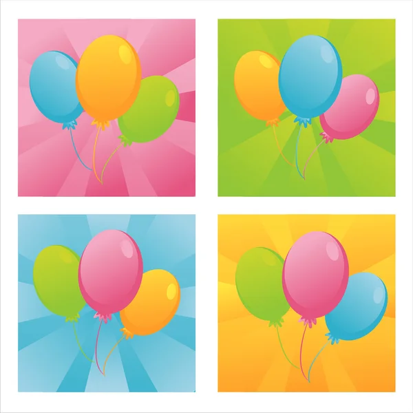 Aniversário balões fundos — Vetor de Stock