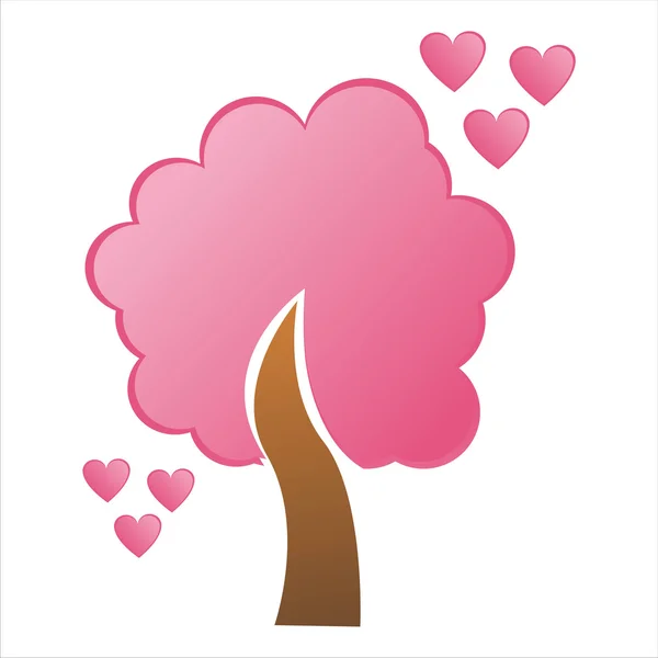 情人节的时候树与心 — 图库矢量图片