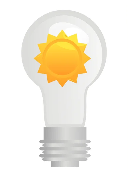 Eco lamp with sun — Stock Vector