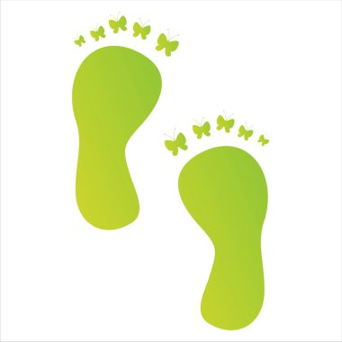 Butterfly foot steps clipart