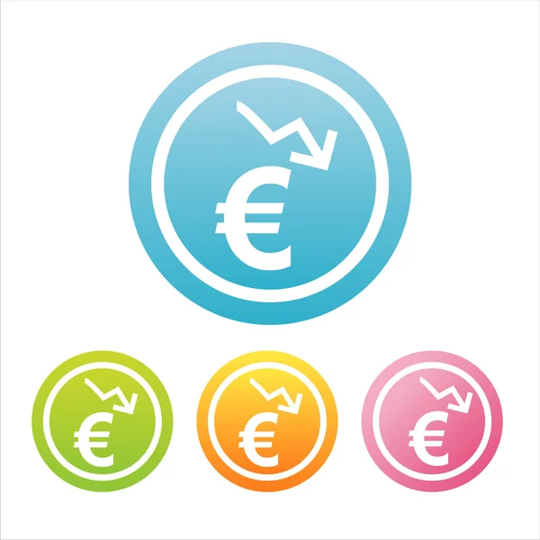 Kleurrijke euro tekenen — Stockvector