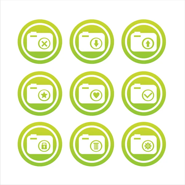 Set Letreros Fotografía Verde — Vector de stock