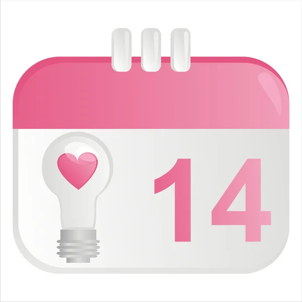 Valentine Day Calendar Icon — Stock Vector