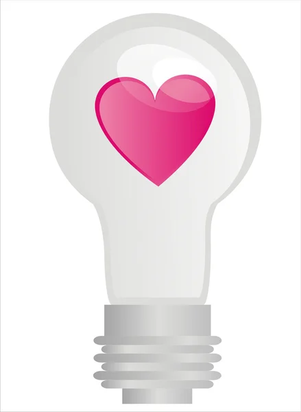 Lamp met roze hart — Stockvector