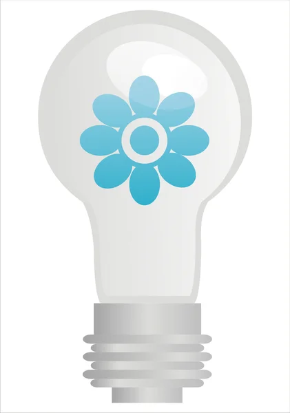 Eco Lampa Med Blomma Inuti — Stock vektor