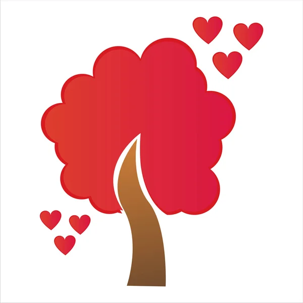 Czerwony Drzewo Dzień Świętego Walentego — Wektor stockowy