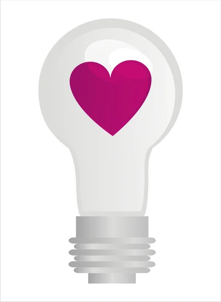 Lampe avec coeur — Image vectorielle