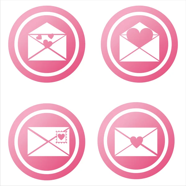 Set Pink Love Letters Signs — Stock Vector