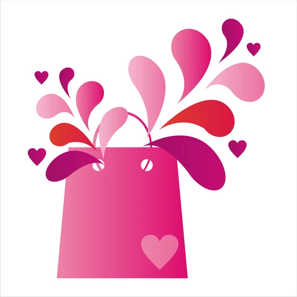 Valentine Day Shopping Bag — Stock Vector