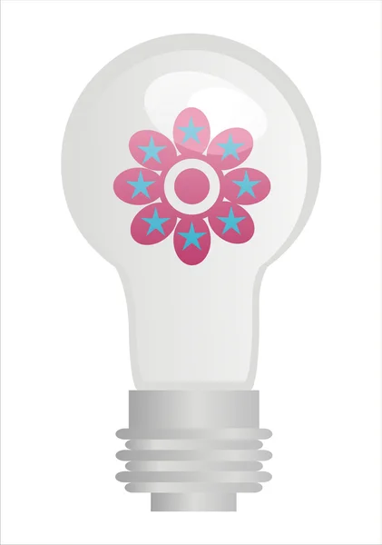 Eco lamp with flower — Stock Vector