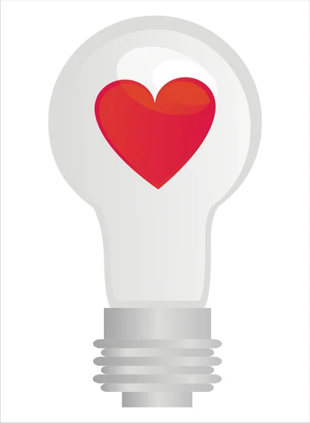 Lampe avec coeur — Image vectorielle