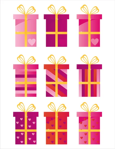 Set Valentine Day Gifts — Stock Vector