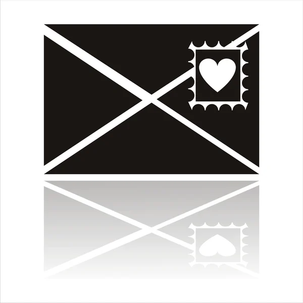 Love Letter Icon Isolated White — Stock Vector