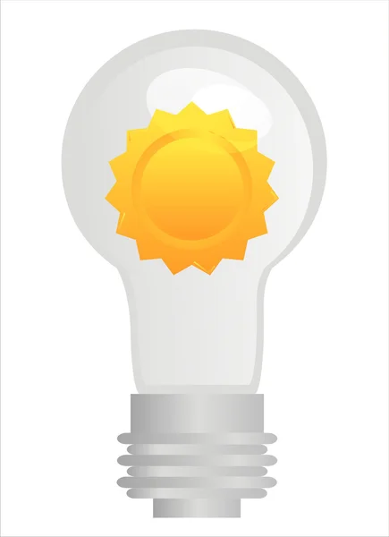 Eco lamp with sun — Stock Vector