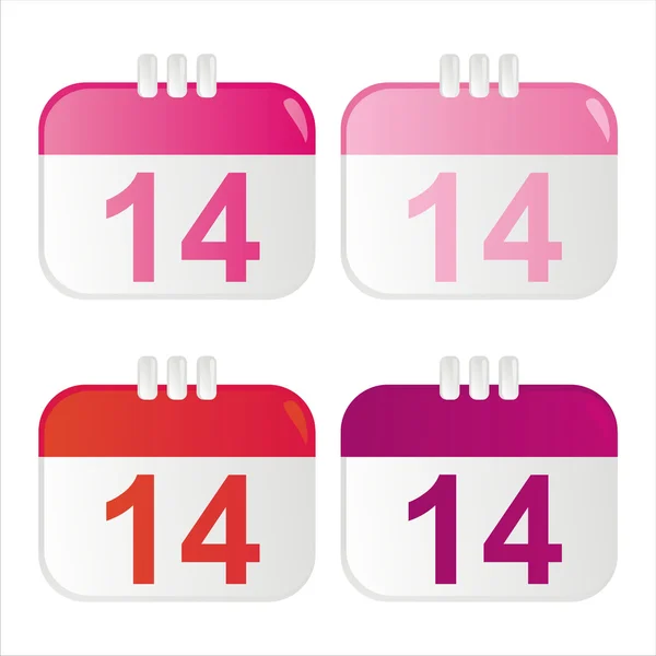 Set Icone Del Calendario San Valentino — Vettoriale Stock
