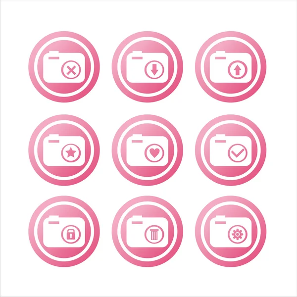 ピンク写真標識のセット — ストックベクタ