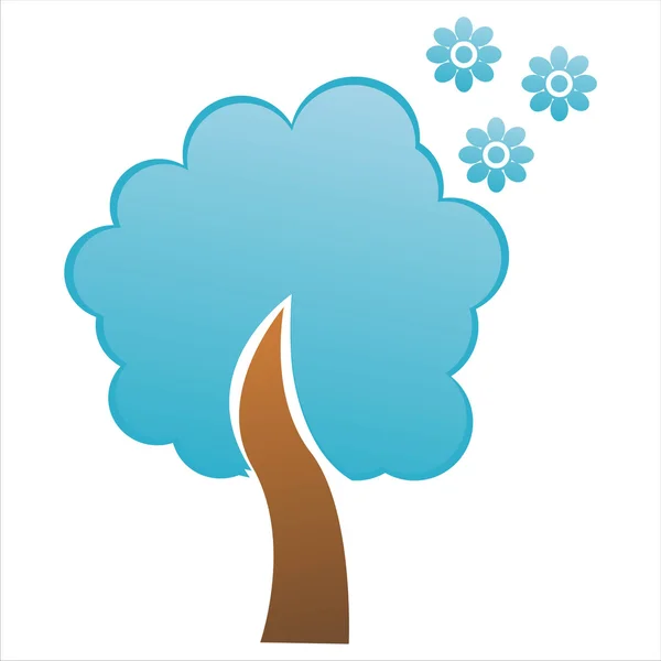 Modré Květinové Strom — Stockový vektor