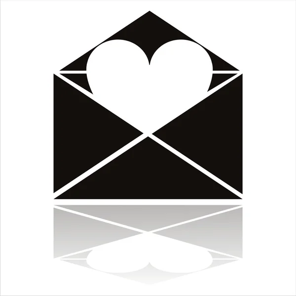 Icône lettre d'amour — Image vectorielle