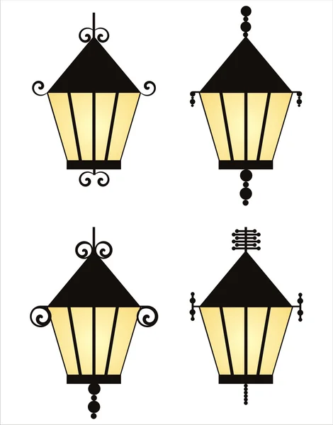 Set Stylish Lanterns — Stock Vector