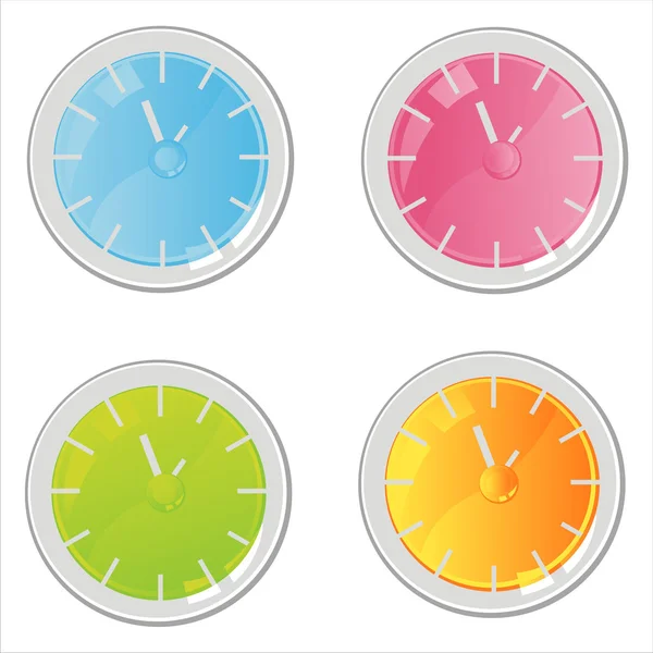 Ícones de relógios coloridos —  Vetores de Stock