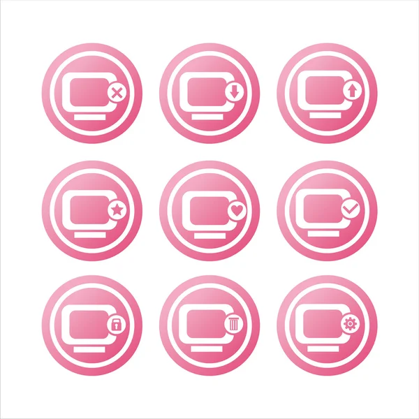 ピンクのモニターの兆候 — ストックベクタ