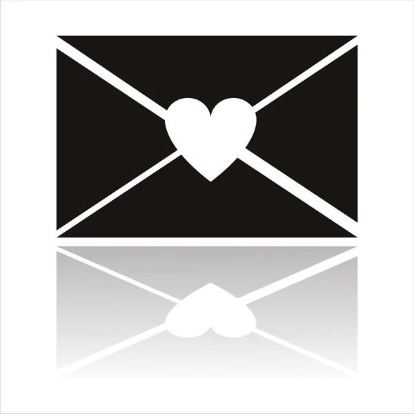Ícone de carta de amor — Vetor de Stock