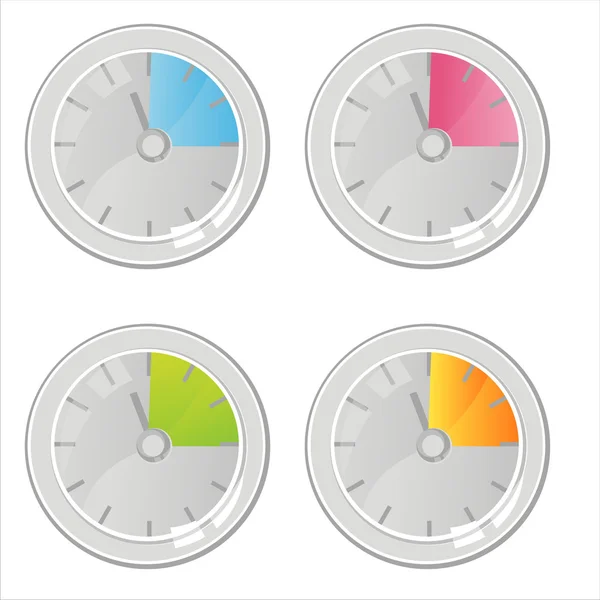 Iconos de relojes de colores — Vector de stock