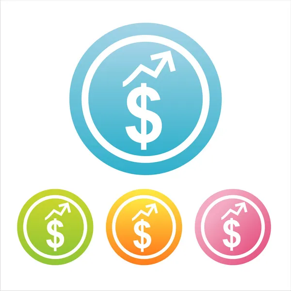 Πολύχρωμες πινακίδες Δολάριο — Διανυσματικό Αρχείο