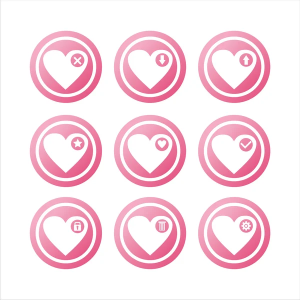 ピンクの心の兆候 — ストックベクタ