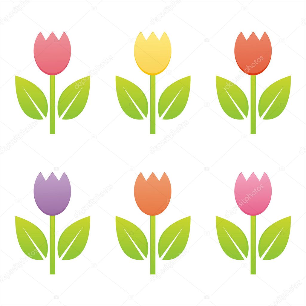 Colorful tulips — Stock Vector © isabelle #4813028