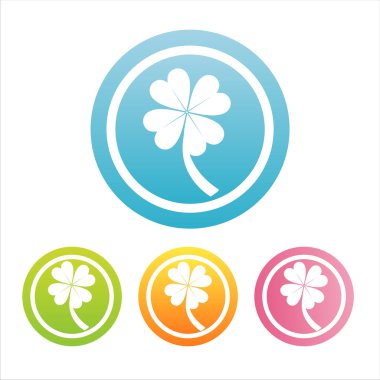 set of 4 colorful clover signs clipart