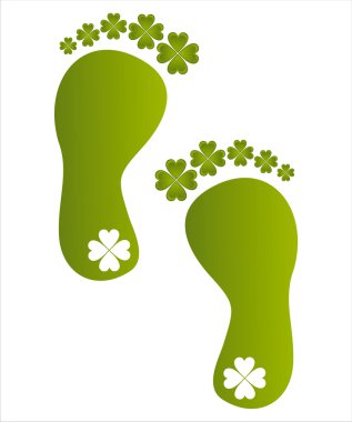 Yeşil St patrick's günü ayak adımları