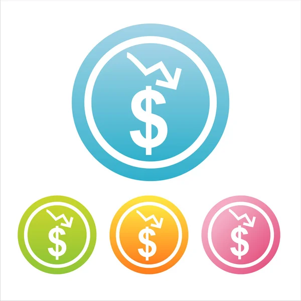 Πολύχρωμες πινακίδες Δολάριο — Διανυσματικό Αρχείο