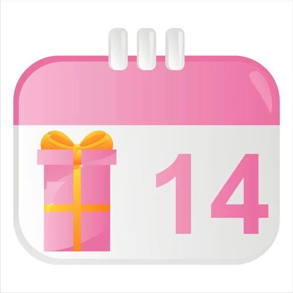 Ikona Kalendáře Den Svatého Valentýna — Stockový vektor