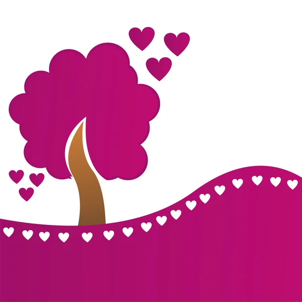 Valentine Day Tree Hearts — Stock Vector