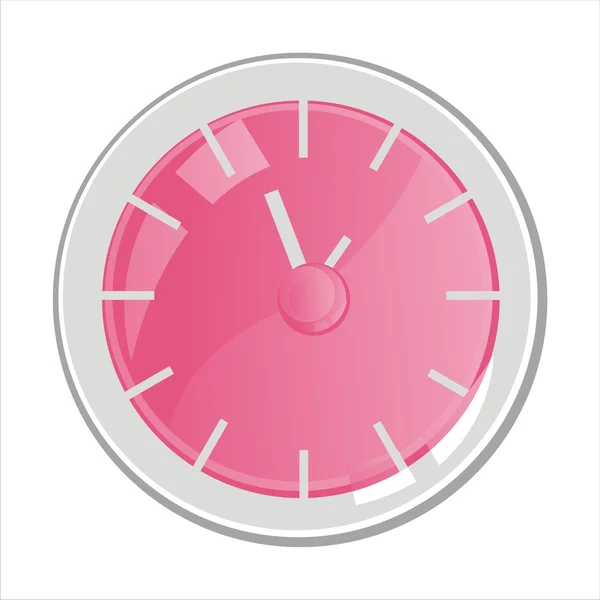 Colorful Clock Isolated White — Stock Vector