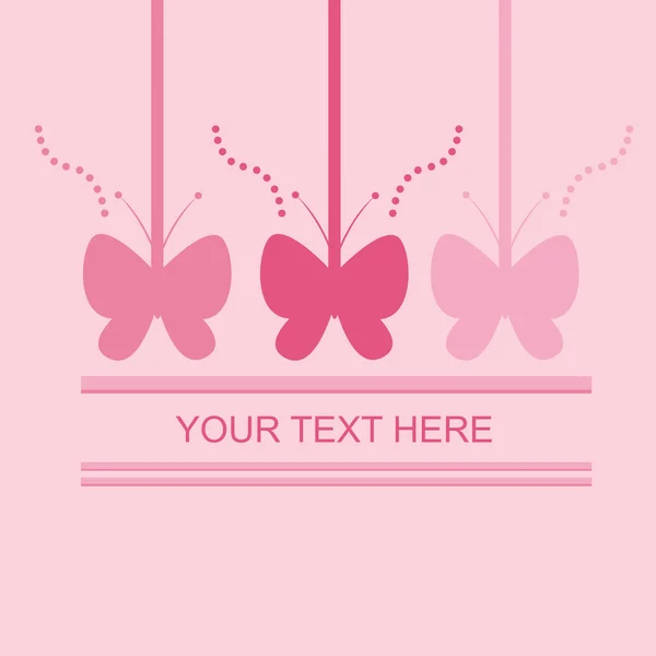 かわいい蝶のカード — ストックベクタ