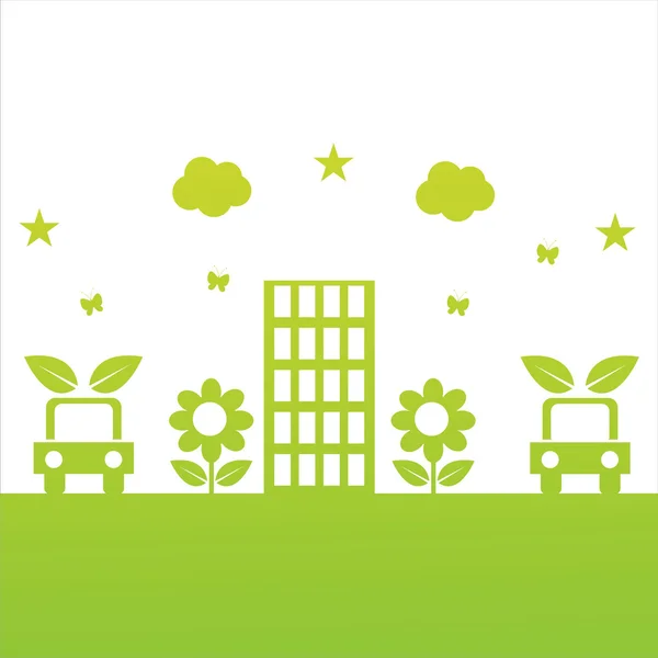 Ilustración Ecológica Verde — Vector de stock
