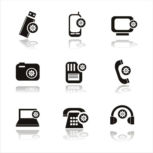 Setting in technology icons — Stock Vector