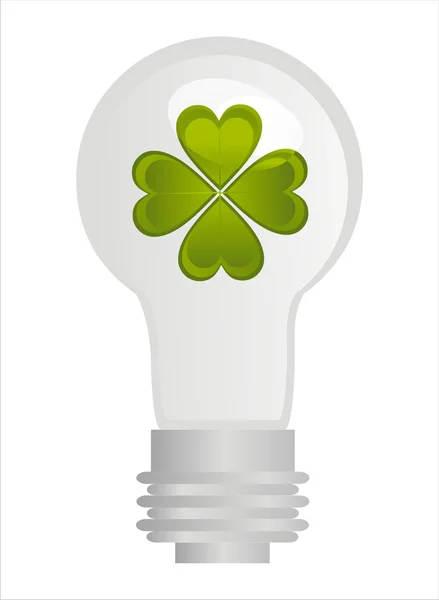 Lamp with clover — Stock Vector