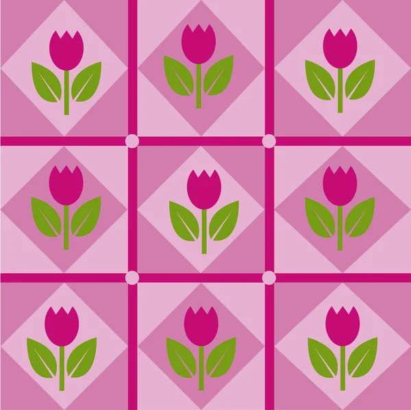 Aranyos Tulipán Minta — Stock Vector