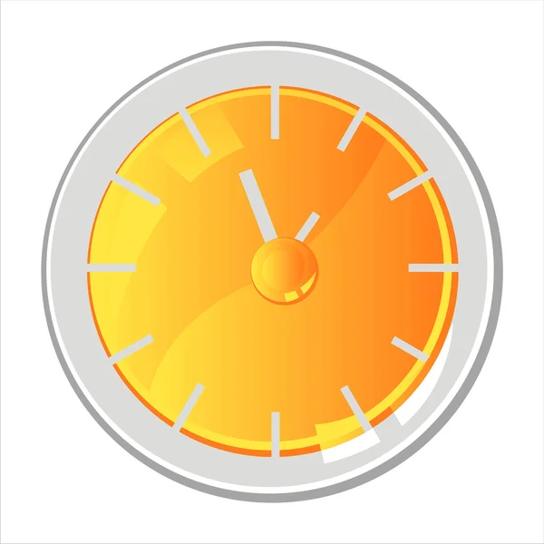 Glossy Clock Isolated White — Stock Vector