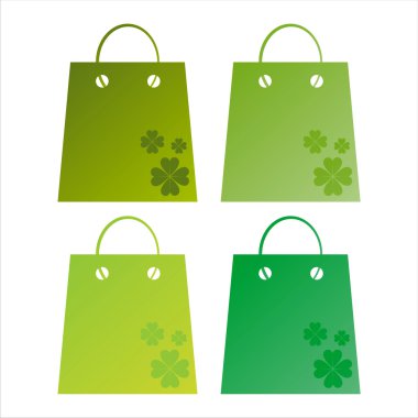 Set of 4 st. patrick's day shopping bags clipart